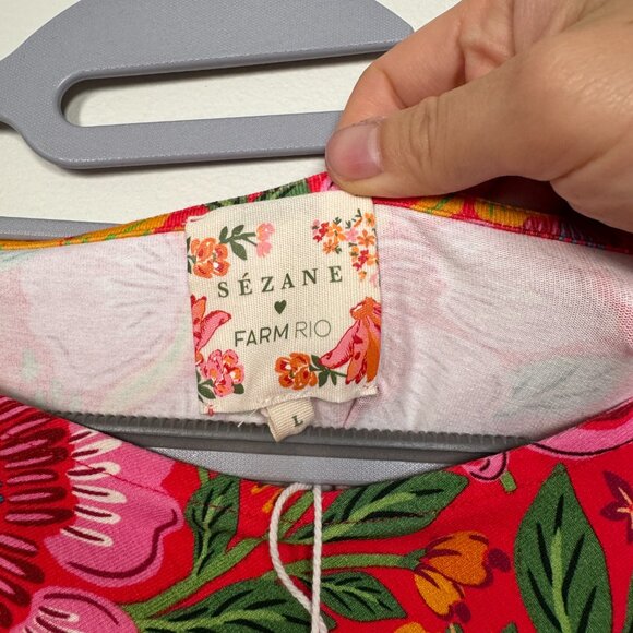 NWT Sezane x Farm Rio collab - Pippa Dress - floral/tropical/bird print - size L - Picture 8 of 17